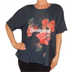 Női póló szürke virágos Ts Desigual Scarlet Bloom