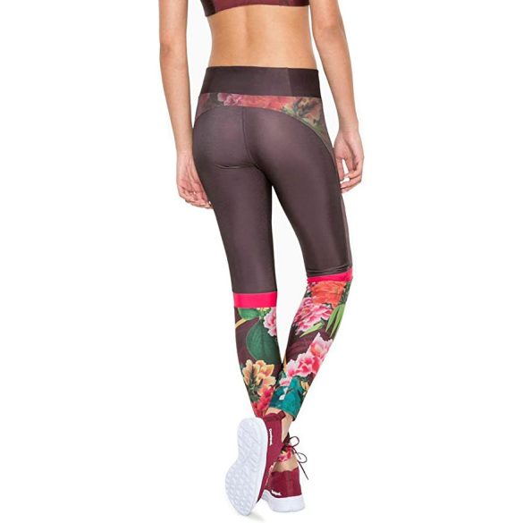 Desigual bordo virágos női sport legging