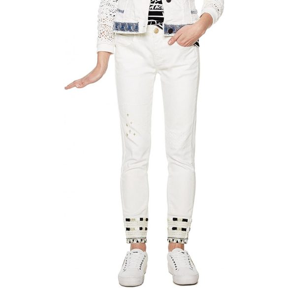 Desigual női fehér 7/8-os farmernadrág Denim Luna