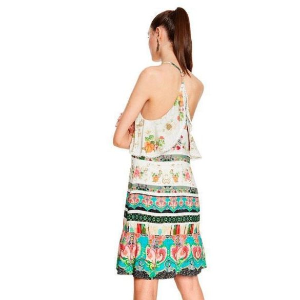 Desigual krémfehér színes virágos nyári női ruha Vest Kilian