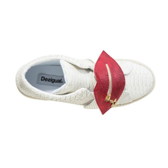 Desigual krém színű kígyóbőr mintás magasított szárú sneaker női cipő 