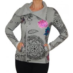 Desigual zipzáros melegítő felső szürke mandalás Sweat Juana