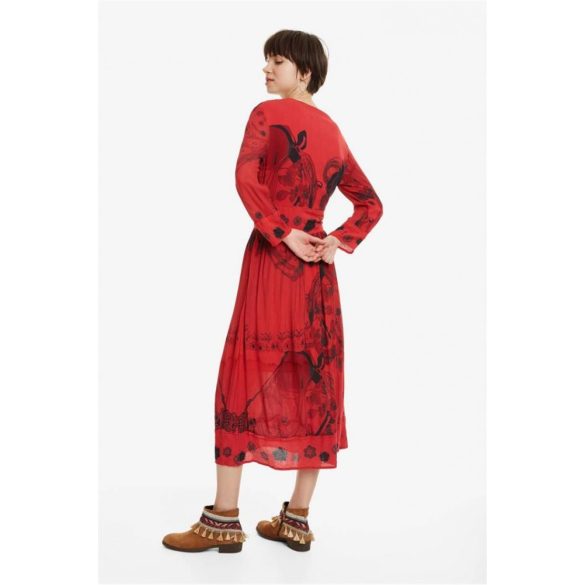 Desigual piros maxi ruha Vest Clam(36,42)