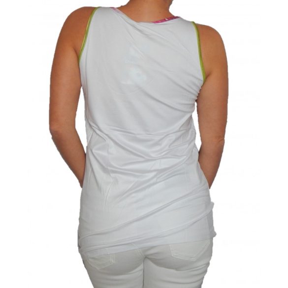 Desigual fehér virágos szív mintás női nyári trikó Ts ss straps botanic