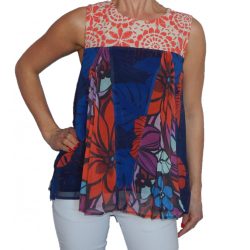 Desigual ujjatlan blúz Ts Blus Top Pleats